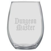 15oz Stemless Wine Glass Set - Dungeon Master + Slate Coaster