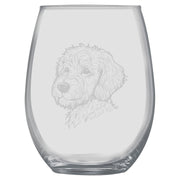 15oz Stemless Wine Glass -   Golden Doodle