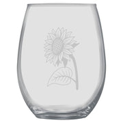 15oz Stemless Wine Glass - Sunflower
