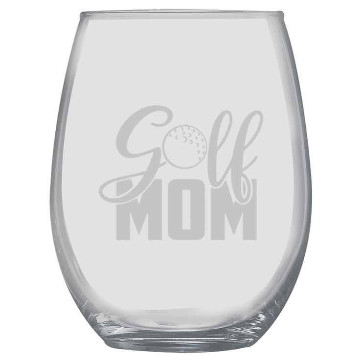 15oz Stemless Wine Glass -   Golf Mom