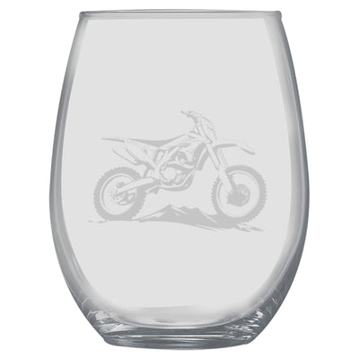 15oz Stemless Wine Glass -  Dirtbike