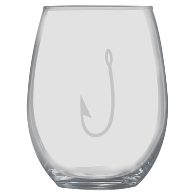 15oz Stemless Wine Glass -  Fish Hook