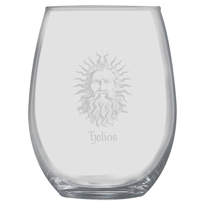 15oz Stemless Wine Glass -   Helios God of the Sun