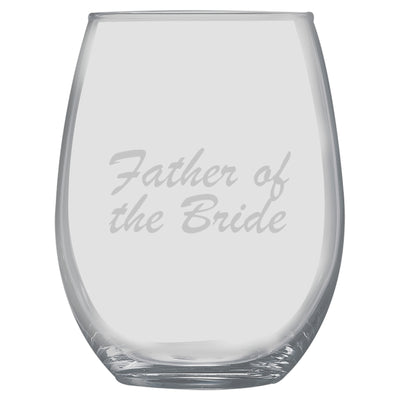 15oz Stemless Wine Glass -  Father of the Bride