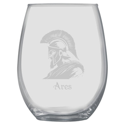 15oz Stemless Wine Glass -  Ares God of War