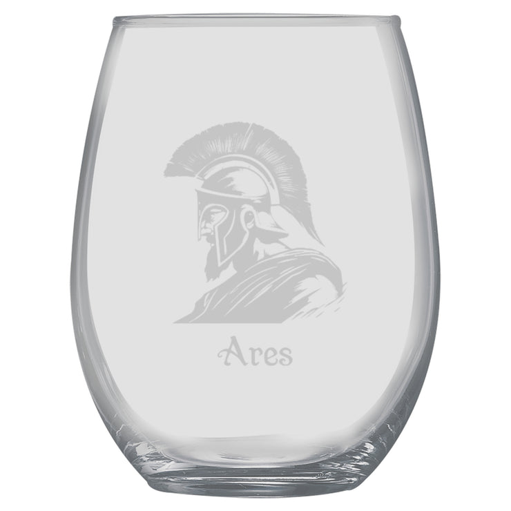 15oz Stemless Wine Glass -  Ares God of War