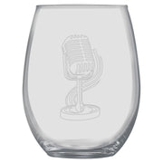 15oz Stemless Wine Glass -  Microphone