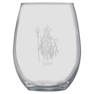 15oz Stemless Wine Glass -   Hades God of the Underworld