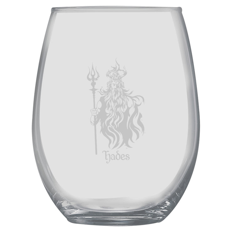 15oz Stemless Wine Glass -   Hades God of the Underworld