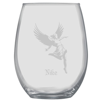 15oz Stemless Wine Glass -  Nike Goddess of Victory