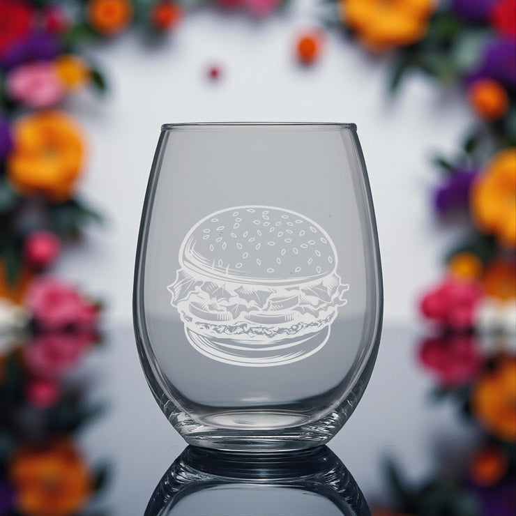 15oz Stemless Wine Glass - Hamburger