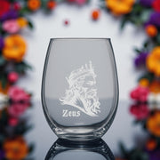 15oz Stemless Wine Glass - Zeus - God of Thunder