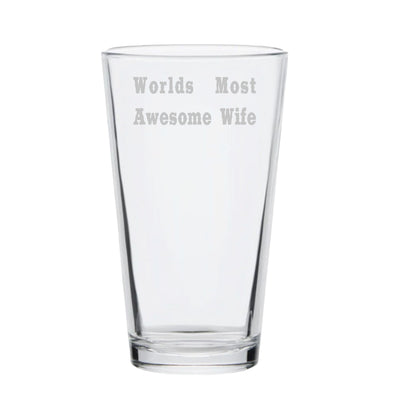 16oz Beer Mug - Worlds most awesome Wife