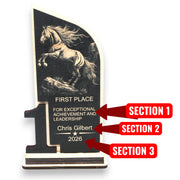 Award - Trophy - PERSONALIZED - Horse - 1st 2nd 3rd Place - 9x5 Inches