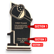 Trophy Award - PERSONALIZED - Pickleball - 1st 2nd 3rd Place - 9x5 Inches