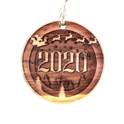 2020 Christmas - Raw Cedar Ornament 3x3in
