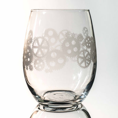 15oz Stemless Wine Glass -  Gears