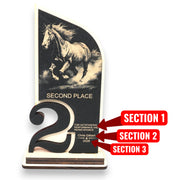 Award - Trophy - PERSONALIZED - Horse - 1st 2nd 3rd Place - 9x5 Inches