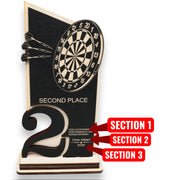 Trophy Award - PERSONALIZED - Darts - 1st 2nd 3rd Place - 9x5 Inches