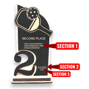 Trophy Award - PERSONALIZED - Pickleball - 1st 2nd 3rd Place - 9x5 Inches