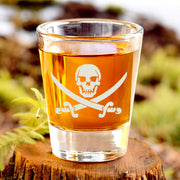 2oz SkULL AnD CroSsBlades crossbones Shot Glass