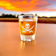 2oz SkULL AnD CroSsBlades crossbones Shot Glass