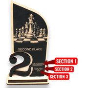 Trophy Award - PERSONALIZED - Chess - 1st 2nd 3rd Place - 9x5 Inches