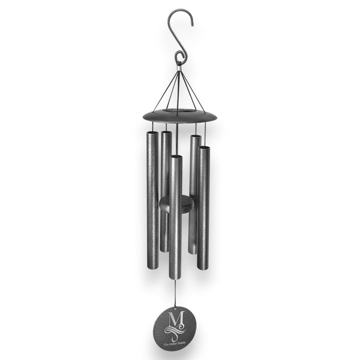 HipFlaskPlus personalized Highland Cow black powder coated wind chime showing the wind disk