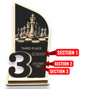 Trophy Award - PERSONALIZED - Chess - 1st 2nd 3rd Place - 9x5 Inches