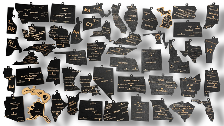 Ornaments - CUSTOM All 50 States with Cities