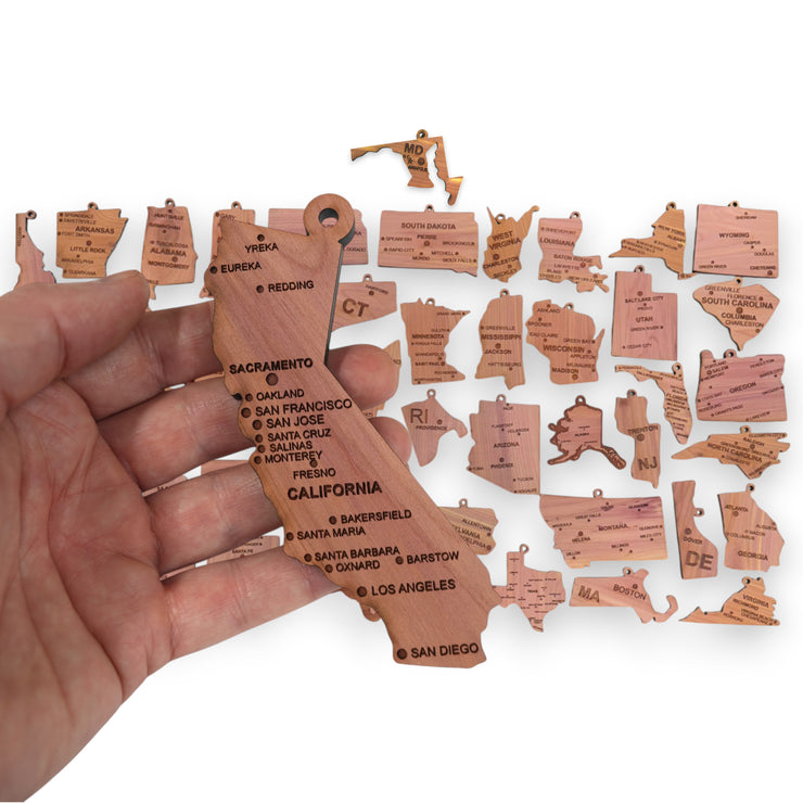 Ornaments - CUSTOM All 50 States with Cities