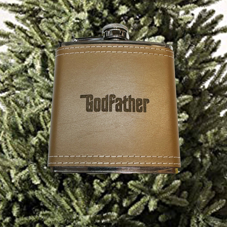6oz Godfather Leather flask KLB