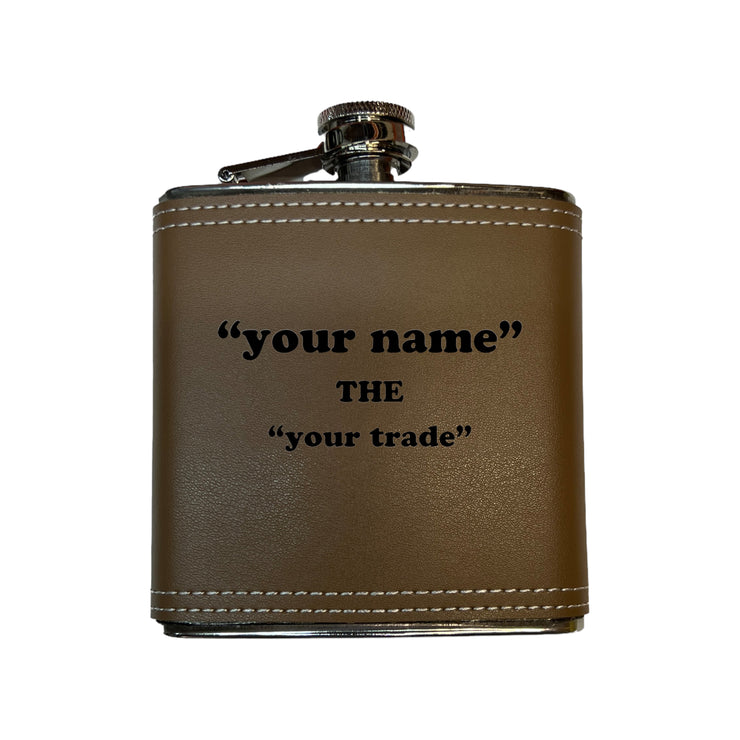 8oz PERSONALIZED Joe the Electrician Plumber Flask