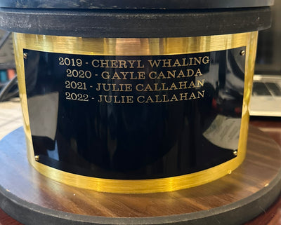 Awards - Caleb - Hill's Country Club Name plate for club champion 7.25x3.5inches