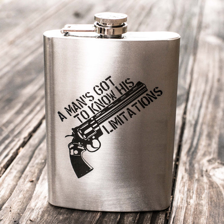 8oz A Man's Got to Know His Limitations Flask