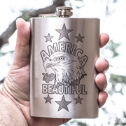 8oz America the Beautiful Stainless Steel Flask