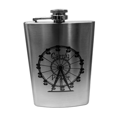 8oz Carny Power Stainless Steel Stainless Steel Flask