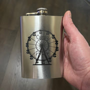 8oz Carny Power Stainless Steel Stainless Steel Flask