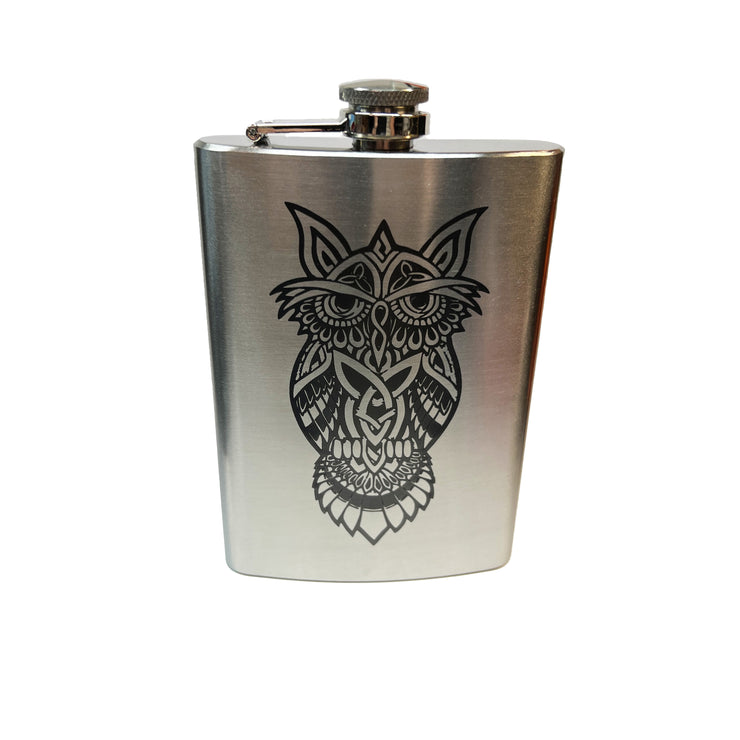 8oz Celtic Owl Stainless Steel Flask