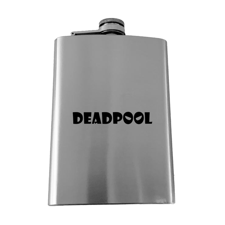 8OZ Deadpool Flask - BLACK, RED, STAINLESS, OR 6OZ LEATHER