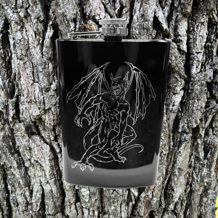 8oz Gargoyle BLACK Flask