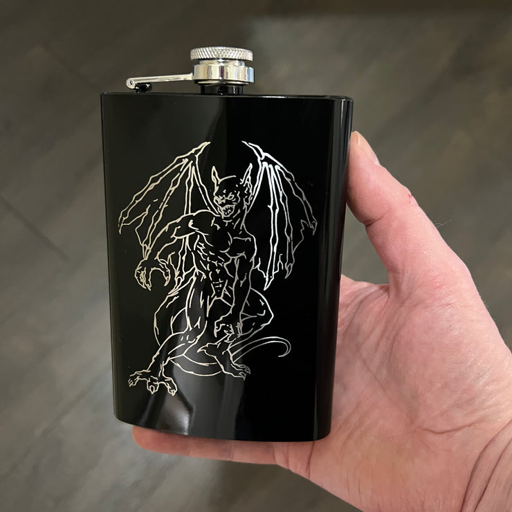 8oz Gargoyle BLACK Flask
