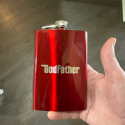 8oz Godfather RED Flask