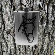 8oz Horse Stainless Steel Hip Flask