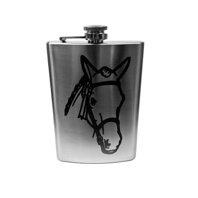 8oz Horse Stainless Steel Hip Flask