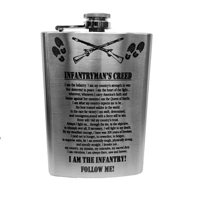 8oz Infantrymans Creed Flask Stainless Steel