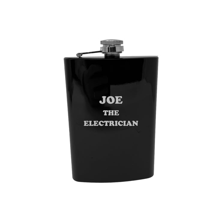 8oz PERSONALIZED Joe the Electrician Plumber Flask