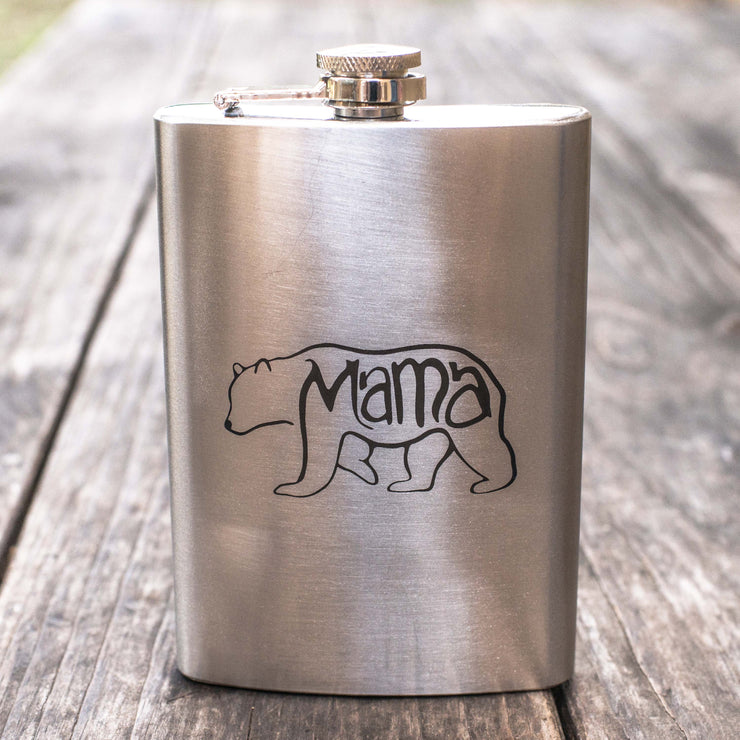 8oz Mama Bear Stainless Steel Flask