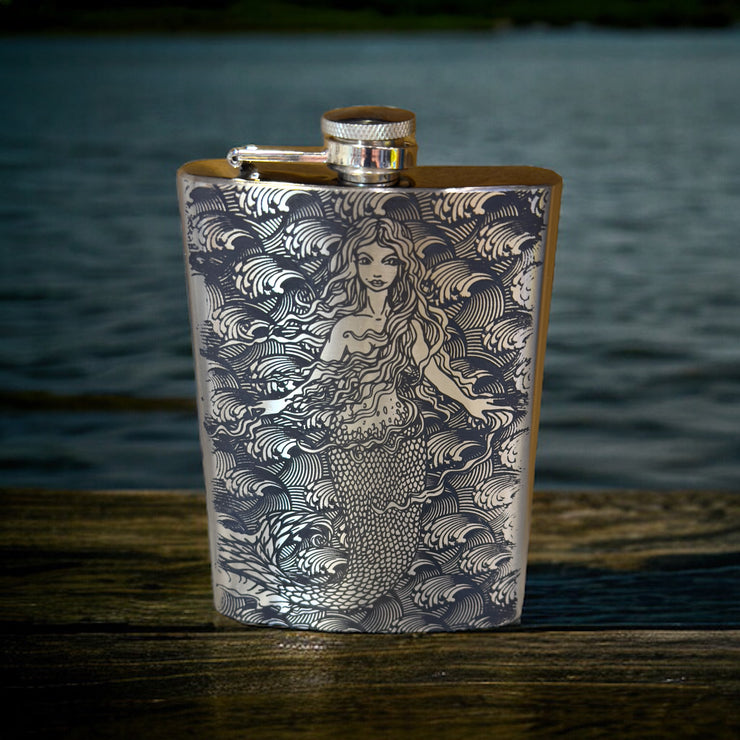 8oz Mermaid Stainless Steel Flask