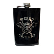 8oz Merry Critmas BLACK Flask